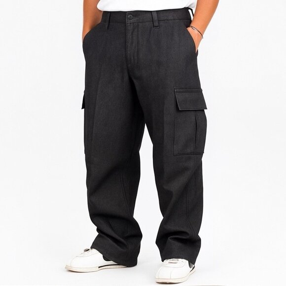 Vintage GAP Wool Blend Cargo Pants Men's 30x32 Gray Pockets Baggy Military - Picture 1 of 9
